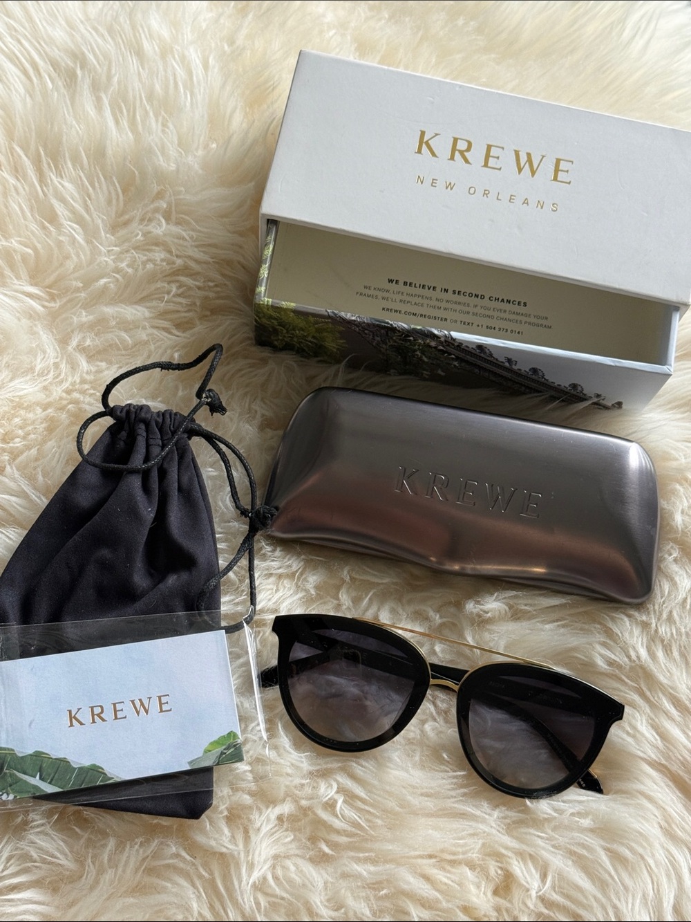 KREWE | CLIO Black Cat-Eye Sunglasses Shadow 24K
